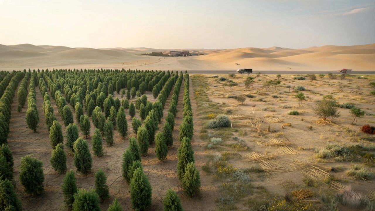 China’s billion-tree project is slowing desert expansion, but scientists warn it may be quietly damaging fragile ecosystems